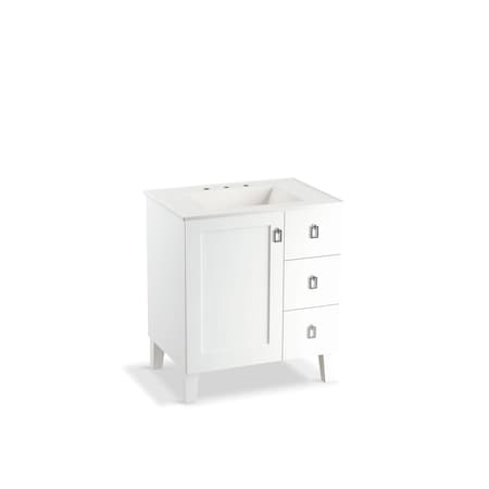Kohler Vanity Cabinet, Free Standing, Linen White, 34-1/2 in H, 30 in W 99530-LGR-1WA